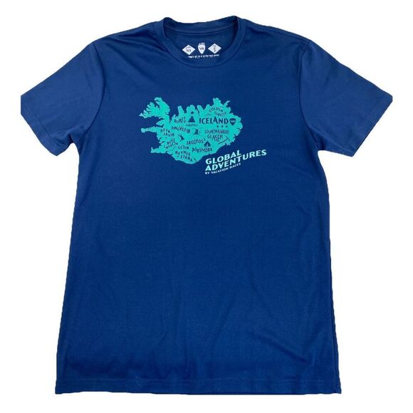 Mens Vacation Races Global Adventures ICELAND TSHIRT Navy Small - Picture 1 of 7